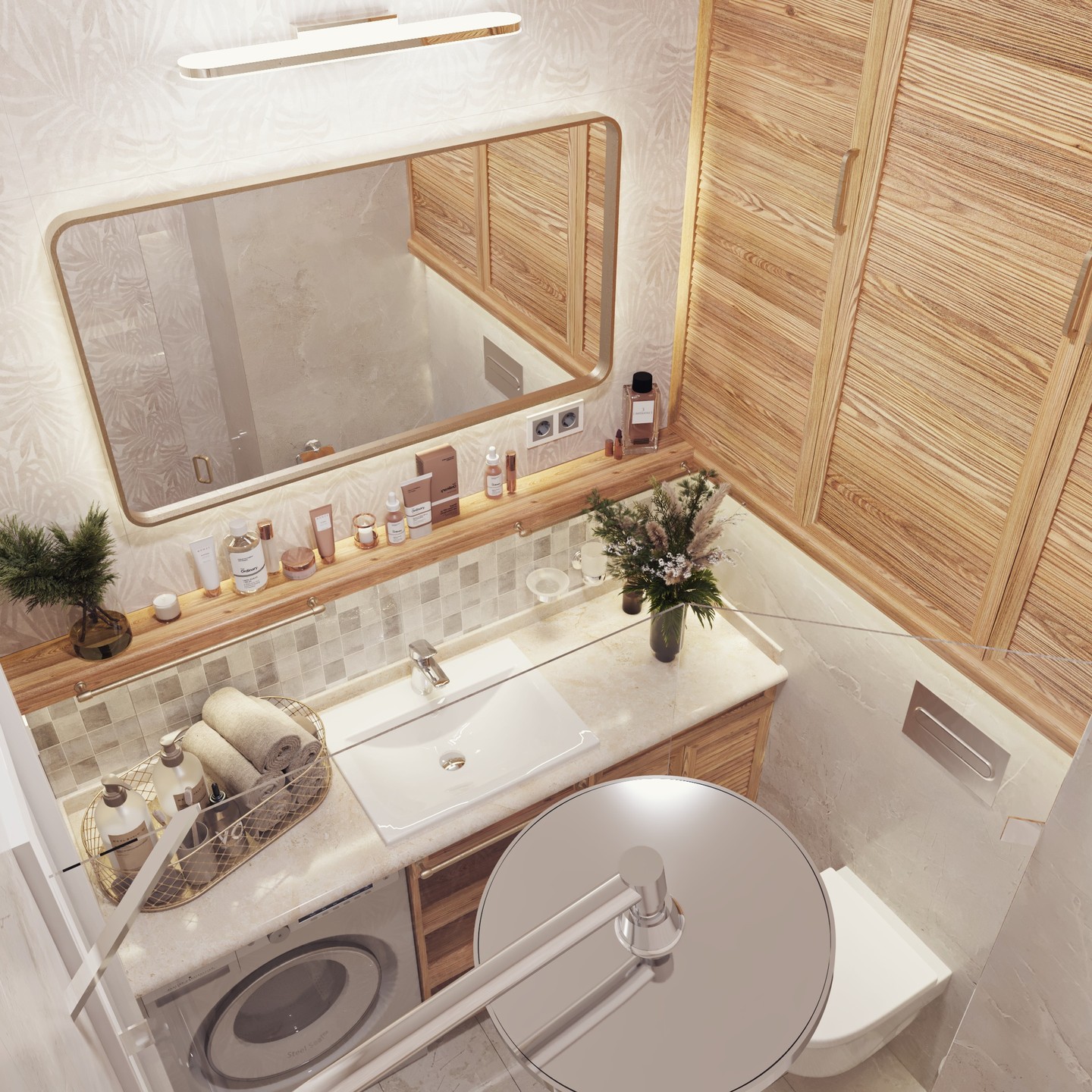 Bathroom render supporting interior design review and material decisions